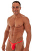 most popular mens sexy micro string bikini swimsuit by skinz swimwear in Blazing Orange; Sunseeker Micro Pouch Half Back Bikini in Blazing Orange 2; Sunseeker M