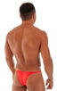 most popular mens sexy micro string bikini swimsuit by skinz swimwear in Blazing Orange; Sunseeker Micro Pouch Half Back Bikini in Blazing Orange 2; Sunseeker M