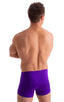 mens swimwear square cut boxer style swimsuit in Royal Purple 1; Square Cut Seamless Swim Trunks in Royal Purple 2; Square Cut Seamless Swim Trunks in Royal Pur