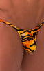 mens micro g string sexy swimsuit bikini in best seller sheer wild tiger skinz swimwear; Stuffit Pouch G String Swimsuit in Super ThinSKINZ Wild Tiger 2; Stuffi