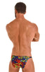 mens sexy swimwear bikini skinz international swimsuit brief in Tan Through Technicolor; Fitted Bikini Bathing Suit in Tan Through Technicolor, Rear View; Fitte