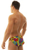 mens sexy swimsuit bikini cover up split shorts in Tan Through Technicolor; Swimsuit Cover Up Split Running Shorts in Tan Through Technicolor, Rear View; Swimsu