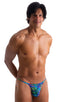 mens smooth pouch string side t back thong sexy swimsuit bikini in Tan Through Neon Ferns; Smooth Pouch Skinny Sides Swim Thong in Tan Through Neon Ferns 2; Smo