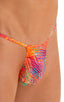 Roman G String Swim Thong in Tan Through Orange Jungle, Front View; Roman G String Swim Thong in Tan Through Orange Jungle, Rear View; Roman G String Swim Thong