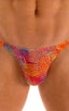 Smooth Front Bikini in Tan Through Orange Jungle, Front View; Smooth Front Bikini in Tan Through Orange Jungle, Rear View; Smooth Front Bikini in Tan Through Or