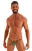 Tanga Cheekini Bikini in Tan Through Technicolor, Front View; Tanga Cheekini Bikini in Tan Through Technicolor, Rear View; Tanga Cheekini Bikini in Tan Through