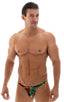 mens micro pouch bikini swimsuit brief in tan through technicolor; Stuffit Pouch Bikini Swimsuit in Tan Through Technicolor, Rear View; Stuffit Pouch Bikini Swi