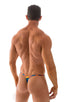 mens smooth pouch string side t back thong sexy swimsuit bikini in Tahitian Tan Through; Smooth Pouch Skinny Sides Swim Thong in Tahitian Tan Through, Rear View