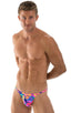 Skinny Side Half Back Swim Suit in Tahitian Tan Through, Front View; Skinny Side Half Back Swim Suit in Tahitian Tan Through, Rear View; Skinny Side Half Back S