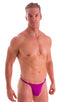 mens swimwear classic t back thong swimsuit in Fuchsia neon pink; T Back Thong Swimsuit in Fuchsia 2; T Back Thong Swimsuit in Fuchsia 3; T Back Thong Swimsuit