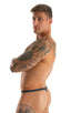 mens micro thong swimsuit tanga skinz t back bathing suit in Semi Sheer Shadow Peep Show ; Mens Thong Swimsuit - Bravura Pouch in Semi Sheer Shadow Peep Show 2