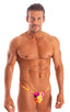 Mens Micro Adjustable G String Swimsuit in Tahitian Sunset 1; Mens Micro Adjustable G String Swimsuit in Tahitian Sunset 2; Mens Micro Adjustable G String Swims