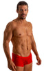 M61 - Mens Low Square Cut Swim Trunks - Solid Sheer Semi Sheer