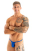 most popular mens sexy micro string bikini swimsuit by skinz swimwear in imperial blue; Sunseeker Micro Pouch Half Back Bikini in Imperial Blue 2; Sunseeker Mic