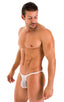 most popular mens sexy micro bikini swimsuit in swimwear fabric Super ThinSkinz White; Sunseeker Micro Pouch Half Back Bikini in Super ThinSKINZ White, Rear Vie