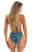 Brazilian Triangle Swim Top in Tan Through Neon Ferns, Front View; Brazilian Triangle Swim Top in Tan Through Neon Ferns, Rear View; Brazilian Triangle Swim Top