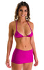 Micro Mini Skirt in Magenta, Front View; Micro Mini Skirt in Magenta, Rear View; Micro Mini Skirt in Magenta, Front Alternative; Micro Mini Skirt in Magenta, Re