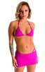 Micro Mini Skirt in Magenta, Front View; Micro Mini Skirt in Magenta, Rear View; Micro Mini Skirt in Magenta, Front Alternative; Micro Mini Skirt in Magenta, Re