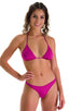 Classic Triangle Swimsuit Top in Magenta, Front View; Classic Triangle Swimsuit Top in Magenta, Rear View; Classic Triangle Swimsuit Top in Magenta, Front Alter