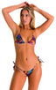 womens sexy side tie cheeky scrunchie bikini swimsuit skinz brazilian swimwear in Tan Through RaveUp; Side Tie Scrunch Bottom in Tan Through RaveUp, Rear View;