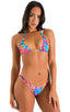 womens whale tail sexy cheeky bikini swimsuit skinz swimwear in Hawaiian Floral; WhaleTail Thong Bikini Bottom in Hawaiian Floral, Rear View; Special Order Noti