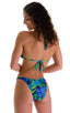 womens best seller tan through blue green floral high cut brazilian bikini swimsuit; High Cut Brazilian Swim Suit bottom in Tan Through Tahitian Lime-Aqua, Rear