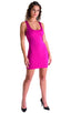 womens sexy mini dress bodycon rock star club sleeveless micro dresses in magenta; Mini Dress in Magenta, Rear View; Mini Dress in Magenta, Front View; Mini Dre