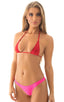 Maximum Tanning Triangle Top in Semi Sheer ThinSkinz 1, Front View; Maximum Tanning Triangle Top in Semi Sheer ThinSkinz, Rear View; Maximum Tanning Triangle To