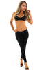 womens low cut designer leggings rock star fashion tights in sheer black mesh; Low Rise Leggings in Black Peep Show, Rear View; Special Order Notice; Low Rise L