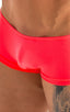 mens swimwear micro square cut swimsuit trunks by skinz swimwear in Semi Sheer ThinSkinz Neon Coral; Micro Low Square Cut Swim Trunks in Semi Sheer ThinSkinz Ne