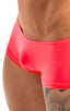 mens swimwear micro square cut swimsuit trunks by skinz swimwear in Semi Sheer ThinSkinz Neon Coral; Micro Low Square Cut Swim Trunks in Semi Sheer ThinSkinz Ne