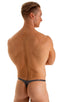 T Back Thong Swimsuit in Black Ice, Front View; T Back Thong Swimsuit in Black Ice, Rear View; T Back Thong Swimsuit in Black Ice, Front Alternative; T Back Tho