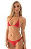 Low T Back Thong Bottom in ThinSkinz Lipstick Red, Front View; Low T Back Thong Bottom in ThinSkinz Lipstick Red, Rear View; Special Order Notice; Low T Back Th