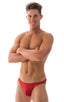 Bikini-Brief Swimsuit in ThinSKINZ Lipstick Red, Front View; Bikini-Brief Swimsuit in ThinSKINZ Lipstick Red, Rear View; Bikini-Brief Swimsuit in ThinSKINZ Lips