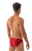 Bikini-Brief Swimsuit in ThinSKINZ Lipstick Red, Front View; Bikini-Brief Swimsuit in ThinSKINZ Lipstick Red, Rear View; Bikini-Brief Swimsuit in ThinSKINZ Lips