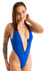 Womens Zipper Front One Piece Thong Swimsuit in Royal Blue Athletic Mesh 1; Womens Zipper Front One Piece Thong Swimsuit in Royal Blue Athletic Mesh 2; Womens Z