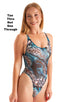 Womens Baywatch One Piece Swimsuit in Tan Through Aqua Leopard 1; Womens Baywatch One Piece Swimsuit in Tan Through Aqua Leopard 2; Womens Baywatch One Piece Sw