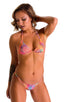 Brazilian Pucker Butt Bikini in Tan Through Orange Jungle, Front View; Brazilian Pucker Butt Bikini in Tan Through Orange Jungle, Rear View; Brazilian Pucker Bu