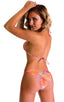 Brazilian Pucker Butt Bikini in Tan Through Orange Jungle, Front View; Brazilian Pucker Butt Bikini in Tan Through Orange Jungle, Rear View; Brazilian Pucker Bu