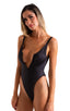 Womens One Piece Zipper Front Swimsuit in Black 1; Womens One Piece Zipper Front Swimsuit in Black 2; Womens One Piece Zipper Front Swimsuit in Black 3; Womens
