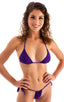 womens sexy tanga swimsuit adjustable thong or bikini swimwear in Royal Purple; Cozumel Fully Adjustable Brazilian Tanga Bottom in Royal Purple 2; Cozumel Fully