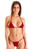 womens sexy tanga swimsuit adjustable thong or bikini swimwear in Ruby Red; Cozumel Fully Adjustable Brazilian Tanga Bottom in Ruby Red 2; Cozumel Fully Adjusta