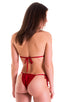 womens sexy tanga swimsuit adjustable thong or bikini swimwear in Ruby Red; Cozumel Fully Adjustable Brazilian Tanga Bottom in Ruby Red 2; Cozumel Fully Adjusta