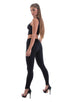 womens low cut designer leggings rock star fashion tights in black; Womens Low Rise Leggings - Fashion Tights in Black Lycra, Rear View; Special Order Notice; W