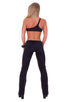 Hiphugger Boot Cut Pants in Black nylon/lycra, Front View; Hiphugger Boot Cut Pants in Black nylon/lycra, Rear View; Special Order Notice; Hiphugger Boot Cut Pa