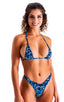 womens sexy t back thong swimsuit high cut tanga style swimwear in Blue Leopard; High Cut Thong Bottom in Blue Leopard 2; High Cut Thong Bottom in Blue Leopard