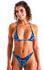 womens sexy t back thong swimsuit high cut tanga style swimwear in Blue Leopard; High Cut Thong Bottom in Blue Leopard 2; High Cut Thong Bottom in Blue Leopard