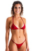 womens sexy swimsuit scunchie butt brazilian bikini puckered swimwear in Ruby Red; Brazilian Pucker Butt Bikini Bottom in Ruby Red 2; Brazilian Pucker Butt Biki