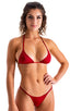 womens sexy swimsuit scunchie butt brazilian bikini puckered swimwear in Ruby Red; Brazilian Pucker Butt Bikini Bottom in Ruby Red 2; Brazilian Pucker Butt Biki