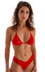 womens cheeky swim bottom boy shorts sexy booty hot pants swimwear in Wet Look Red; Cheeky Booty Shorts in Wet Look Red, Rear Alternative; Cheeky Booty Shorts i
